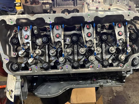 6.4 Ford just completed head stud install and rocker arm install